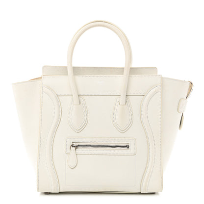 Celine Drummed Calfskin Micro Luggage White 1 of 14