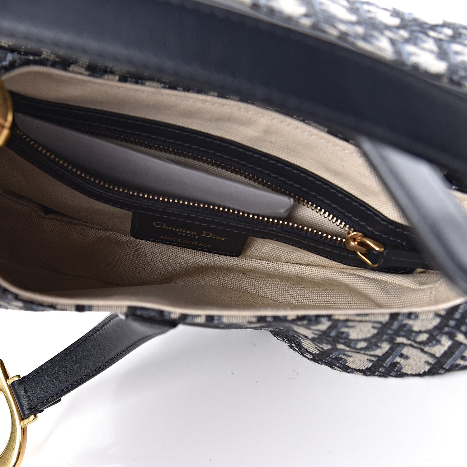 Christian Dior Oblique Saddle Bag Blue 5 of 15