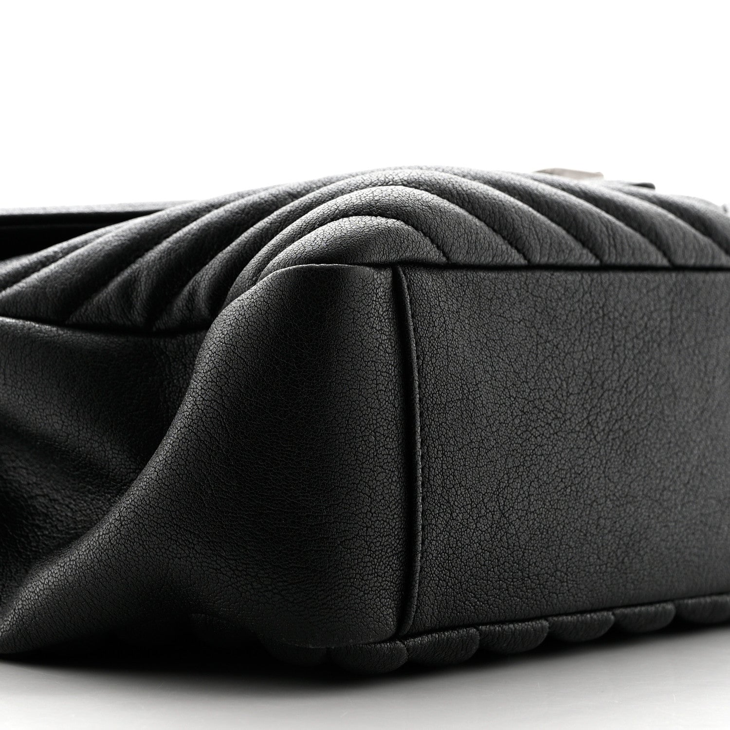 Saint Laurent Sheepskin Matelasse Chevron Monogram Large College Satchel Black 9 of 10