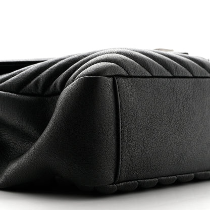 Saint Laurent Sheepskin Matelasse Chevron Monogram Large College Satchel Black 9 of 10