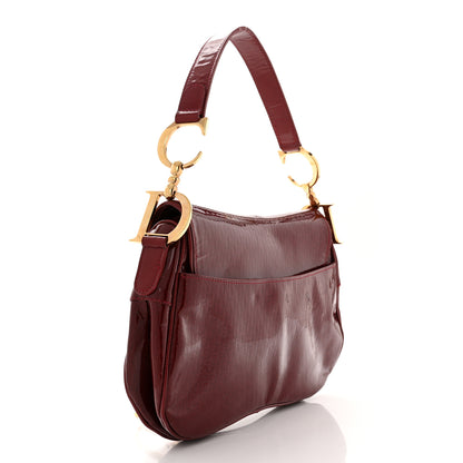Christian Dior Patent Diorissimo Double Saddle Bag Dark Red 6 of 21