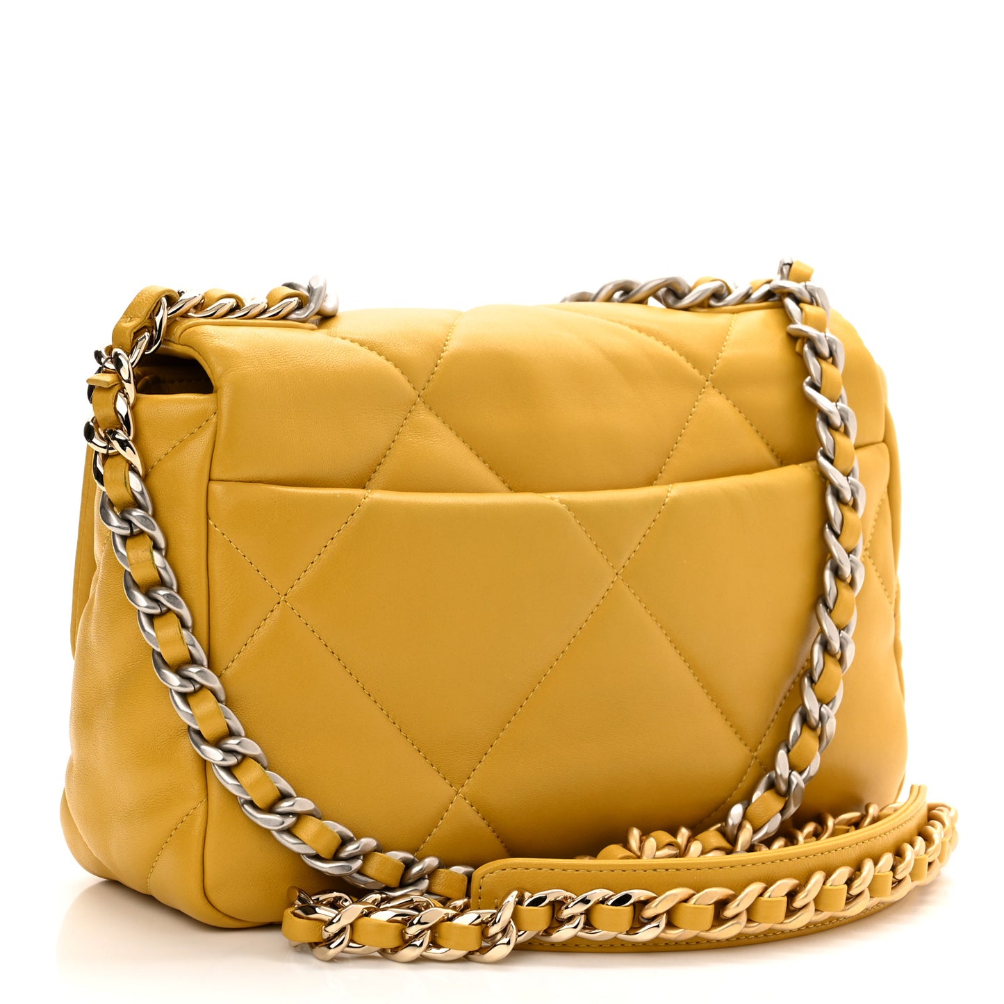 Lambskin Quilted Medium Chanel 19 Flap Yellow