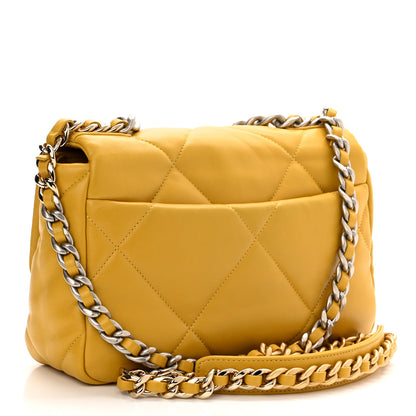 Chanel Lambskin Quilted Medium Chanel 19 Flap Yellow 3 of 11