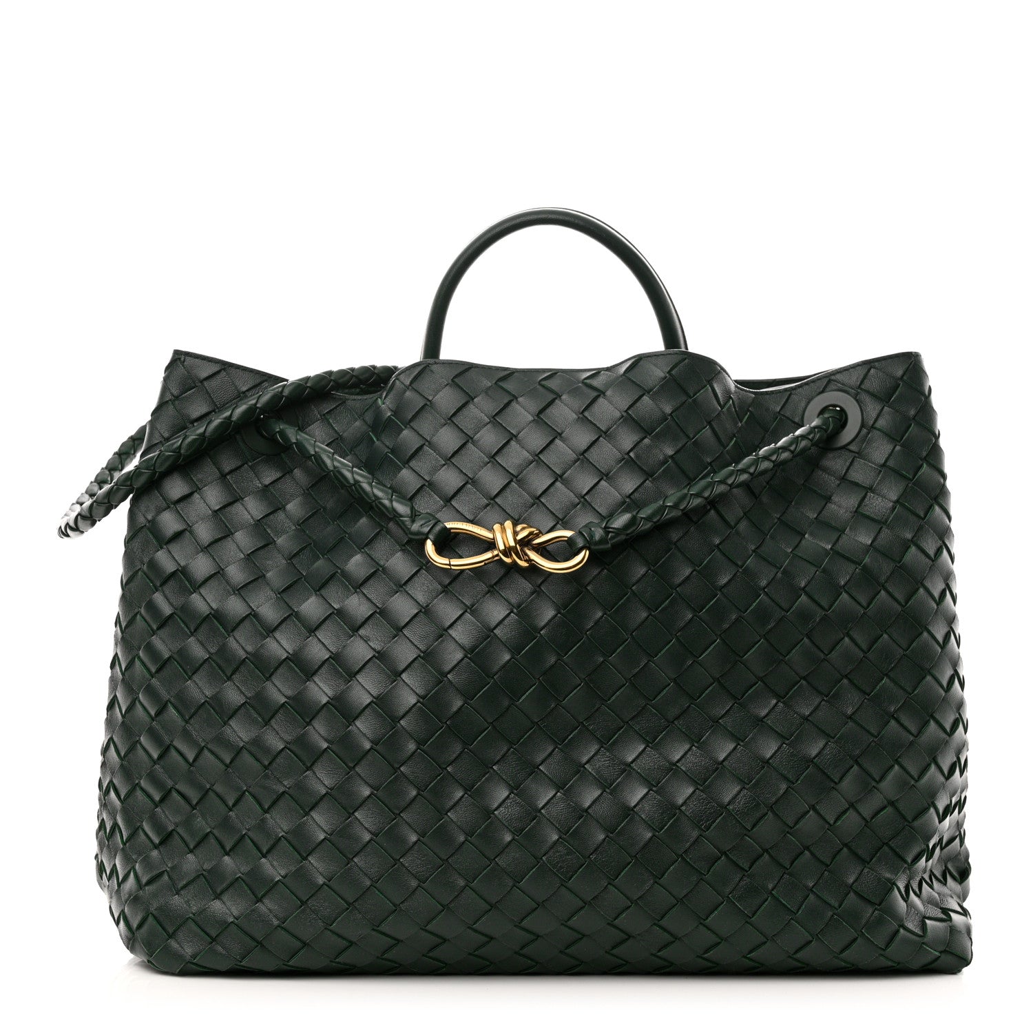 Bottega Veneta Nappa Intrecciato Large Andiamo Shoulder Bag Emerald Green 1 of 11