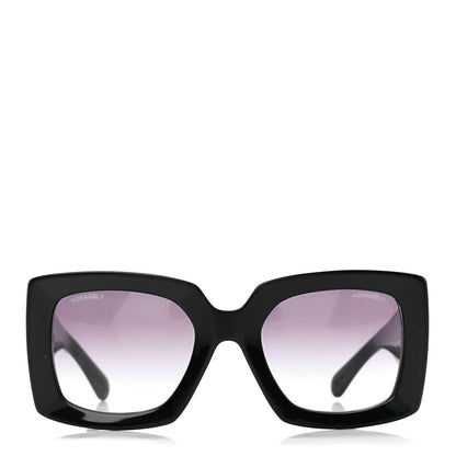 Chanel Acetate Rectangle Sunglasses 5435 Black 2 of 8