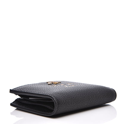 Gucci Pebbled Calfskin Animalier Card Case Wallet Black 3 of 7
