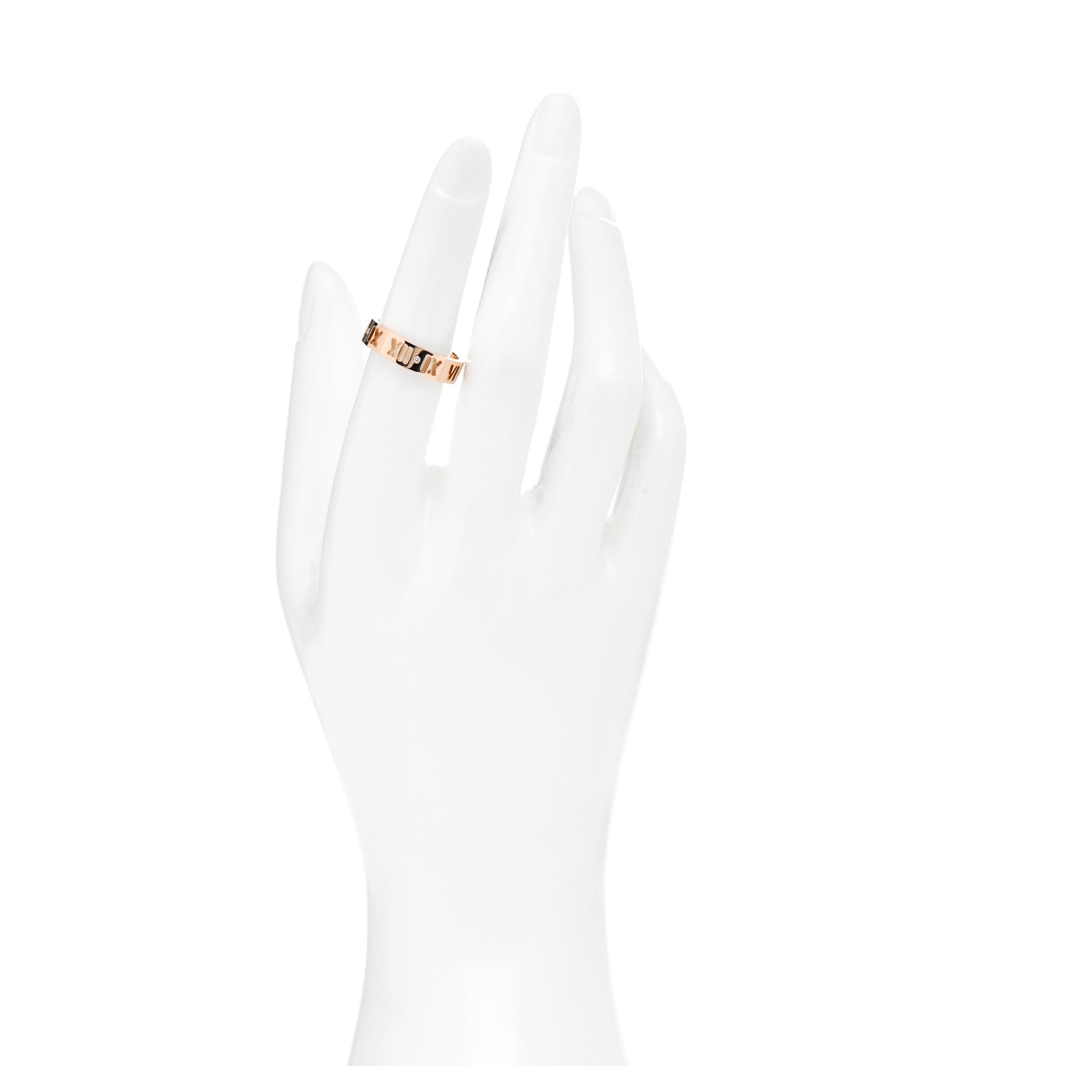 Tiffany 18K Rose Gold Diamond Wide Atlas Pierced Ring 53 6.25 2 of 4