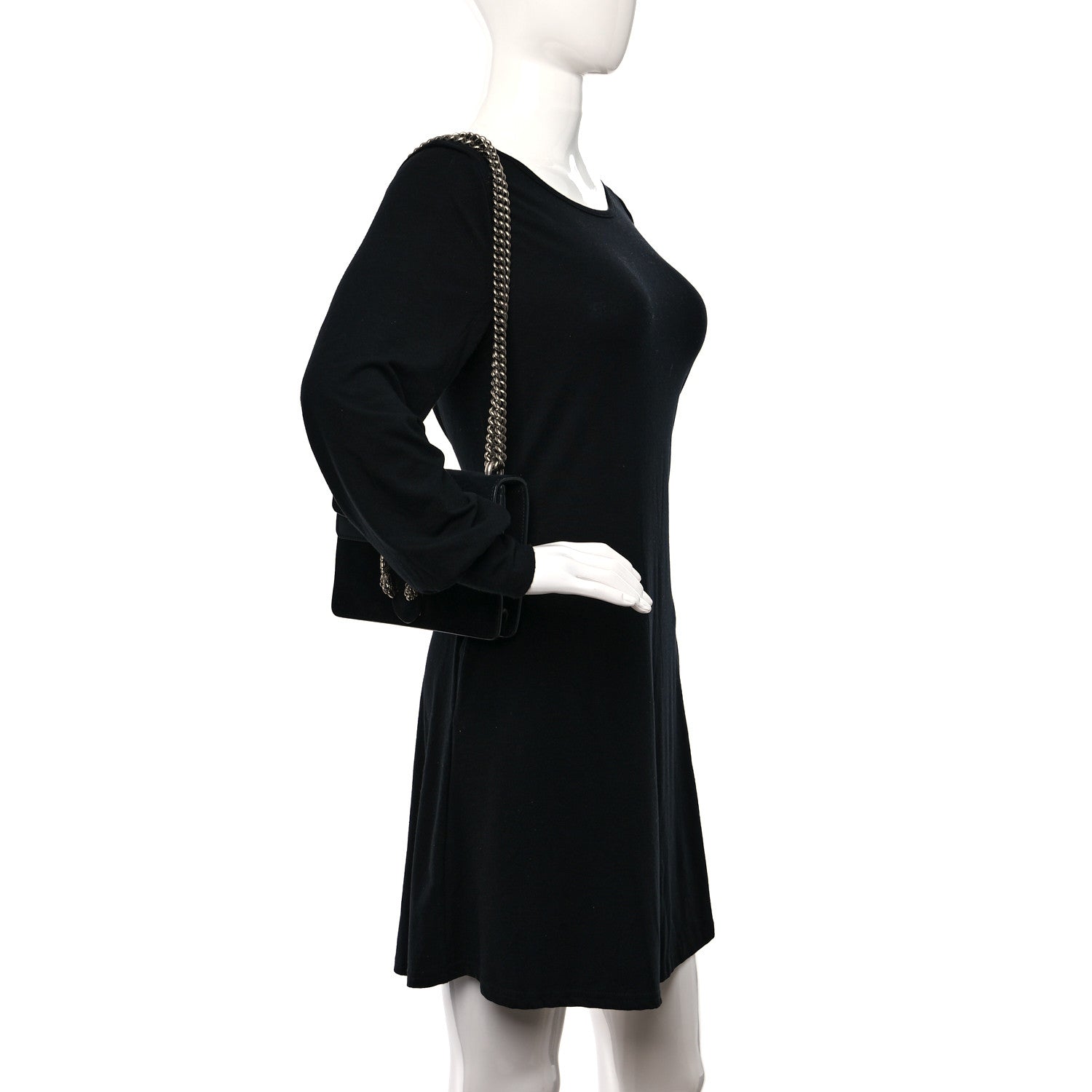 Gucci Suede Mini Dionysus Shoulder Bag Black 3 of 9