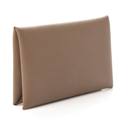 Hermes Epsom Calvi Card Case Etoupe 3 of 10