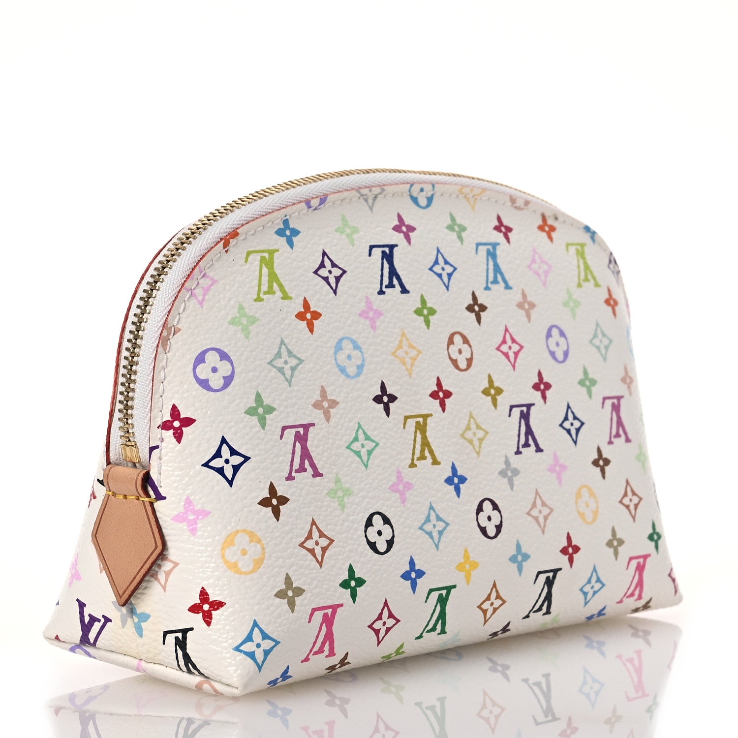 Louis Vuitton Monogram Multicolor Cosmetic Pouch White Litchi 3 of 11