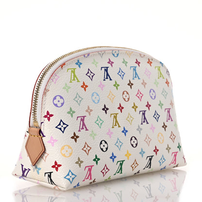 Louis Vuitton Monogram Multicolor Cosmetic Pouch White Litchi 3 of 11