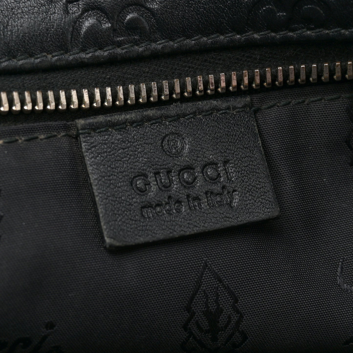 Guccissima Medium Zippered Shopping Tote Black