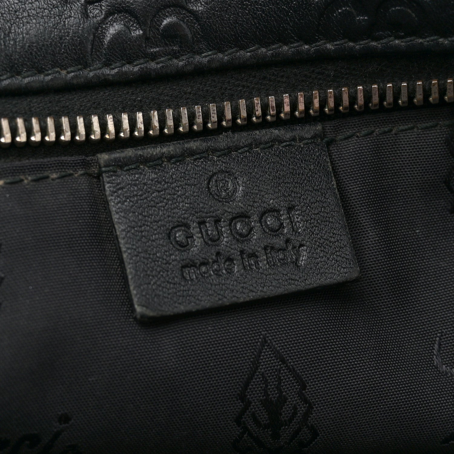 Gucci Guccissima Medium Zippered Shopping Tote Black 6 of 12