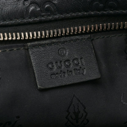 Gucci Guccissima Medium Zippered Shopping Tote Black 6 of 12