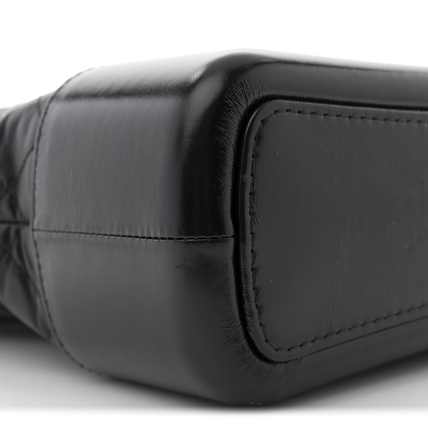 Aged Calfskin Quilted Large Gabrielle Hobo Black