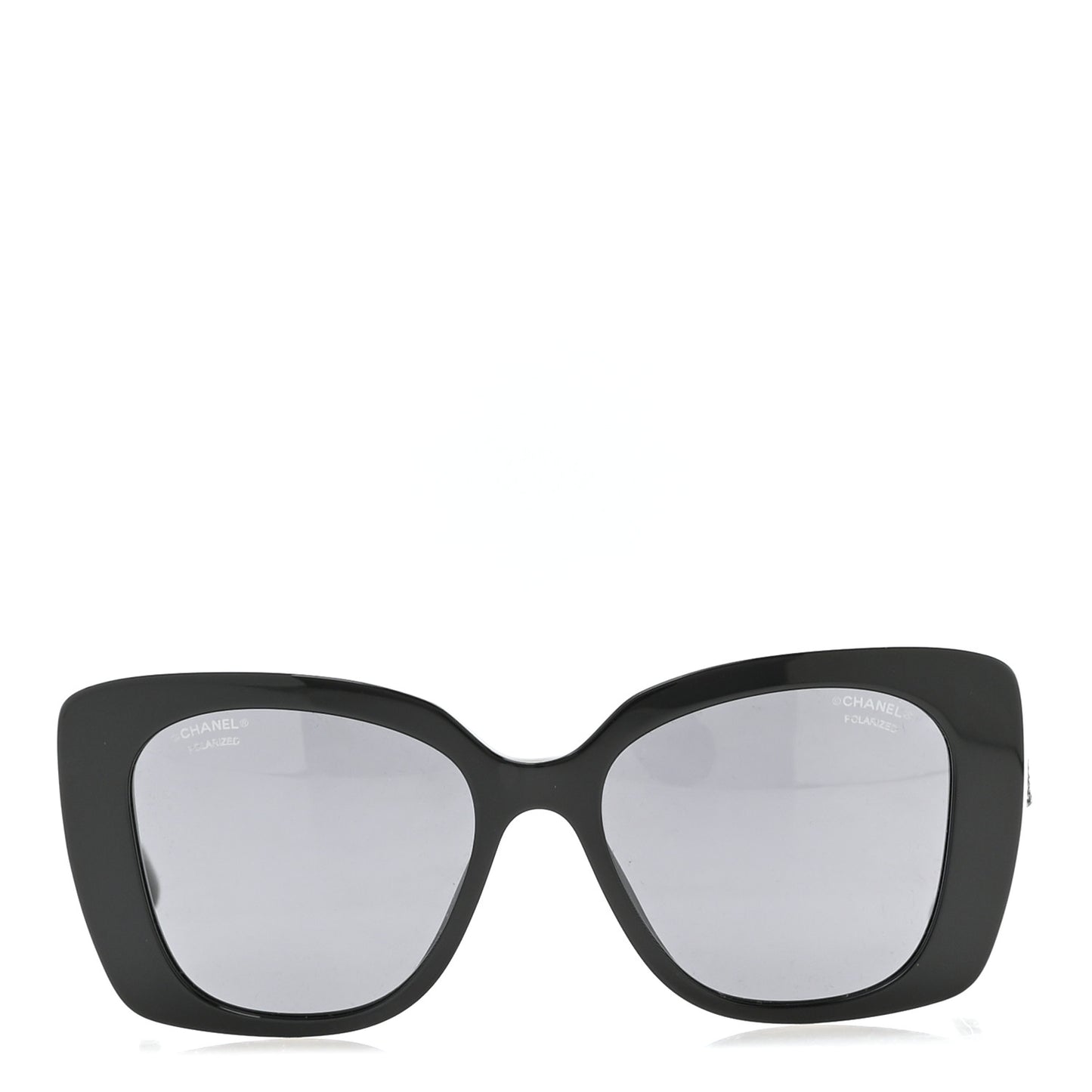 Acetate Strass Polarized Square Sunglasses 5422-B Black