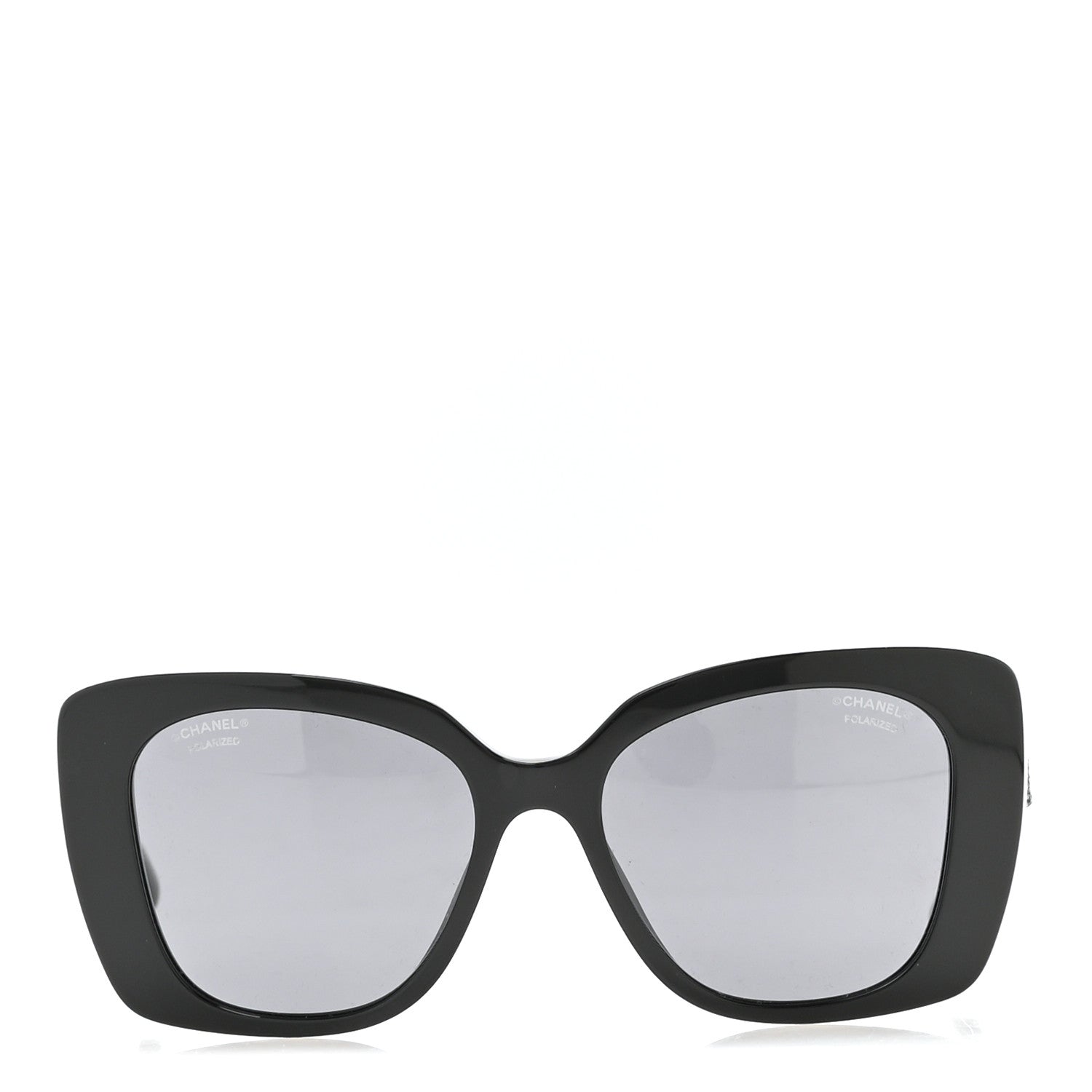 Chanel Acetate Strass Polarized Square Sunglasses 5422-B Black 2 of 8