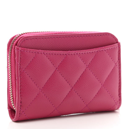 Chanel Caviar Quilted Zip Coin Purse Dark Pink 3 of 8