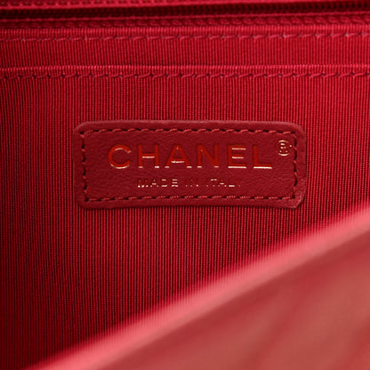Chanel Metallic Caviar Chevron Quilted Medium Statement Flap Dark Pink 6 of 10