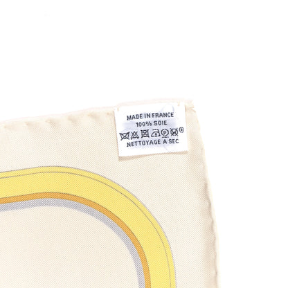 Hermes Silk Grand Apparat Forever Scarf 90 Creme Gold Multicolore 4 of 4