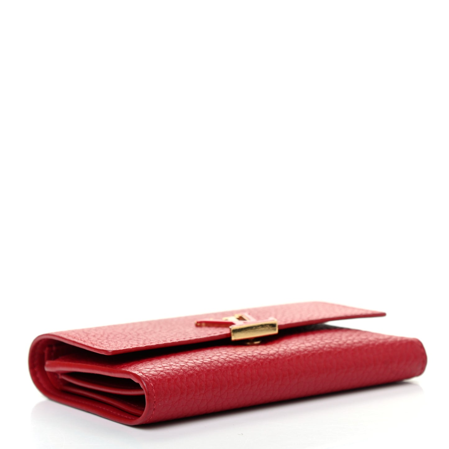 Taurillon Capucines Compact Wallet Rubis