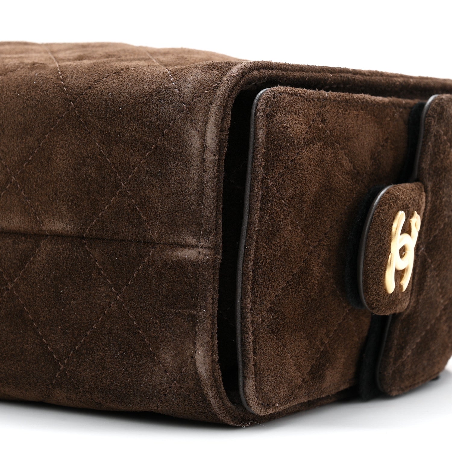 Chanel Suede Quilted Mini Chanel 25 Handbag Dark Brown 10 of 11