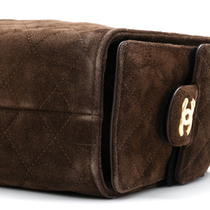 Chanel Suede Quilted Mini Chanel 25 Handbag Dark Brown 10 of 11