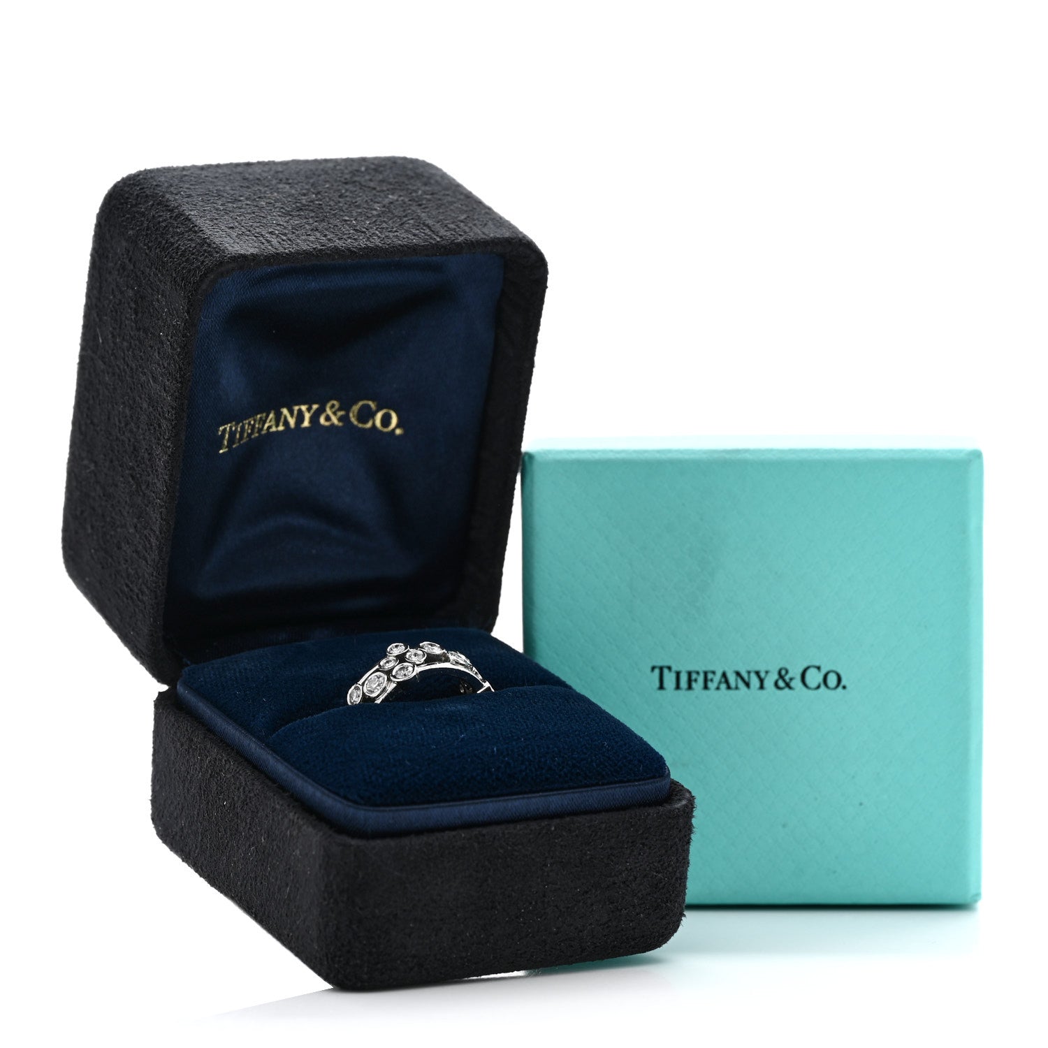 Tiffany Platinum Diamond Bubble Band Ring 48 4.5 5 of 5