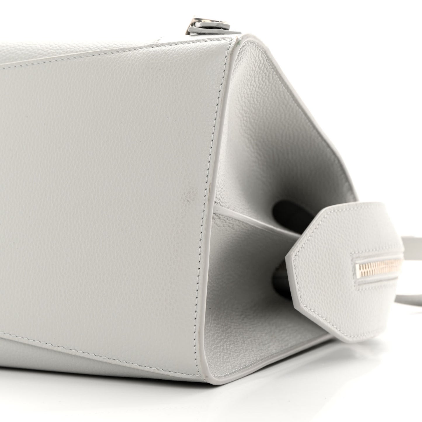 Grained Calfskin Silver Hardware Neo Classic City Light Grey