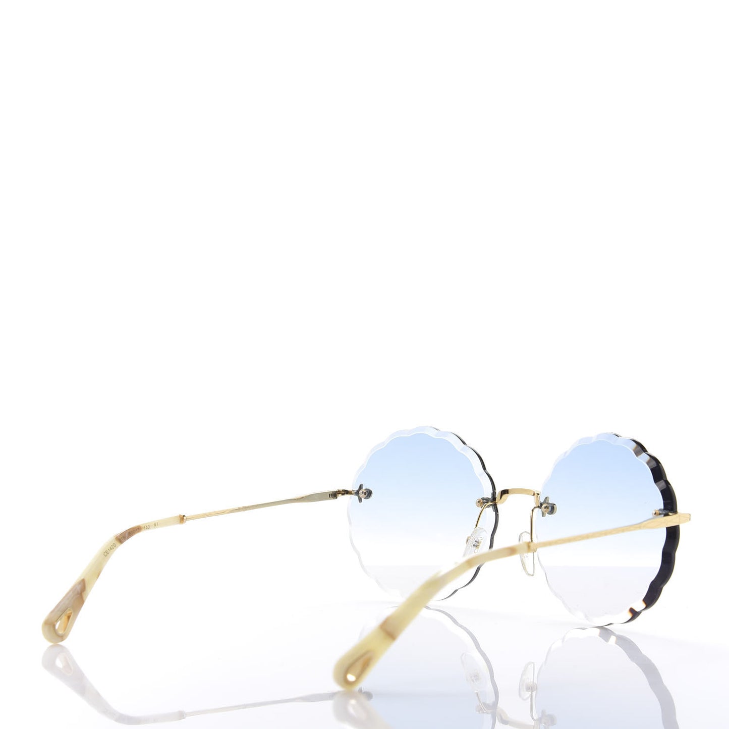 Rosie Bevelled Round Sunglasses CE142S Gold Gradient Blue