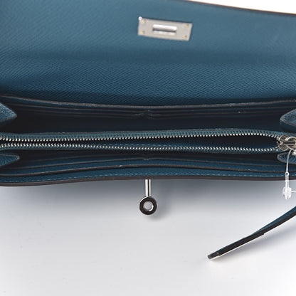Hermes Epsom Kelly Longue Wallet Bleu Izmir 5 of 8