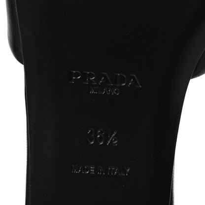 Prada Nappa Logo Quilted 10mm Slide Sandals 36.5 Black 8 of 10