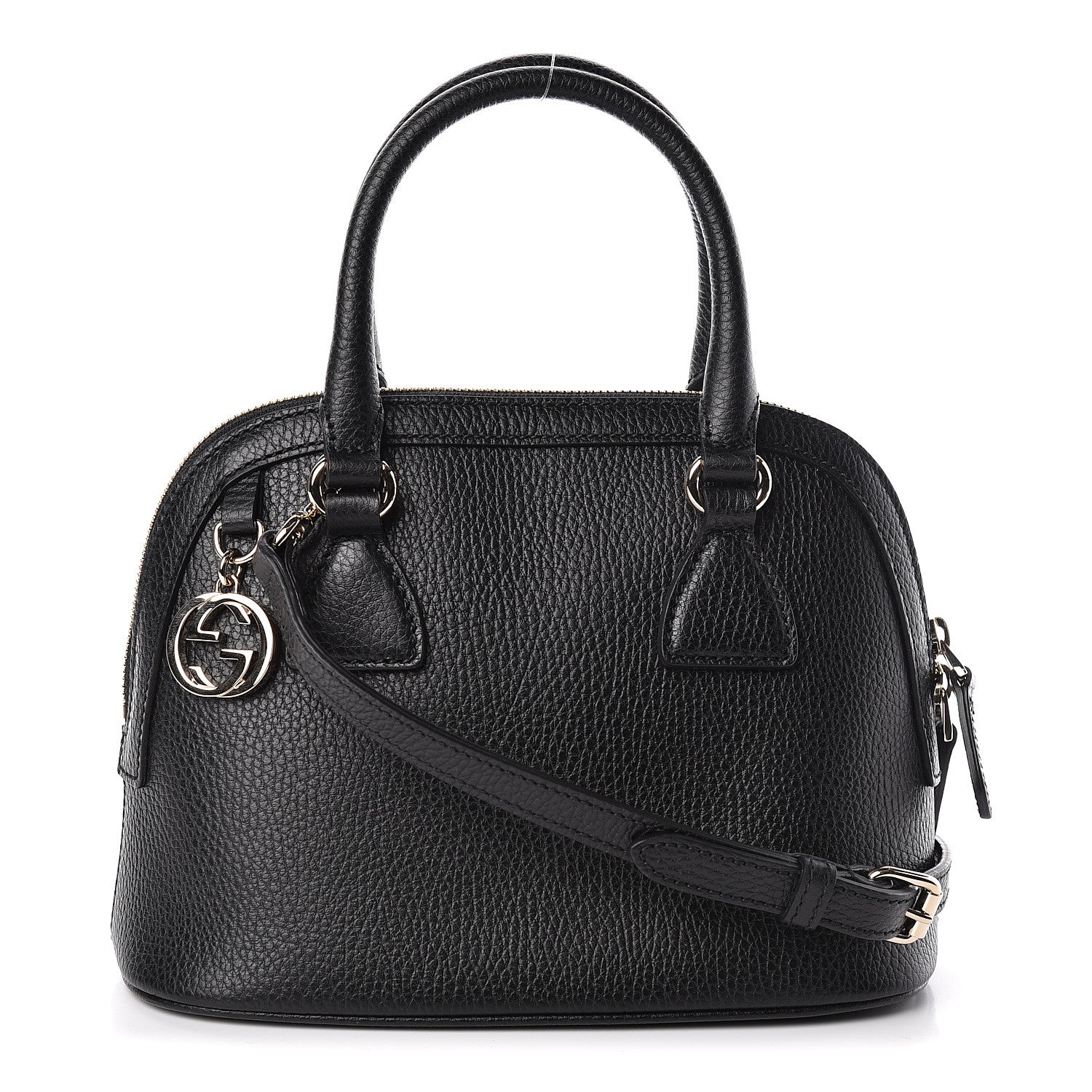 Gucci Dollar Calfskin Small GG Charm Dome Bag Black 1 of 10