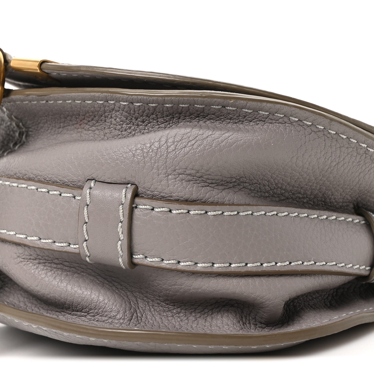 Chloe Grained Calfskin Small Marcie Saddle Bag Cashmere Grey 9 of 9