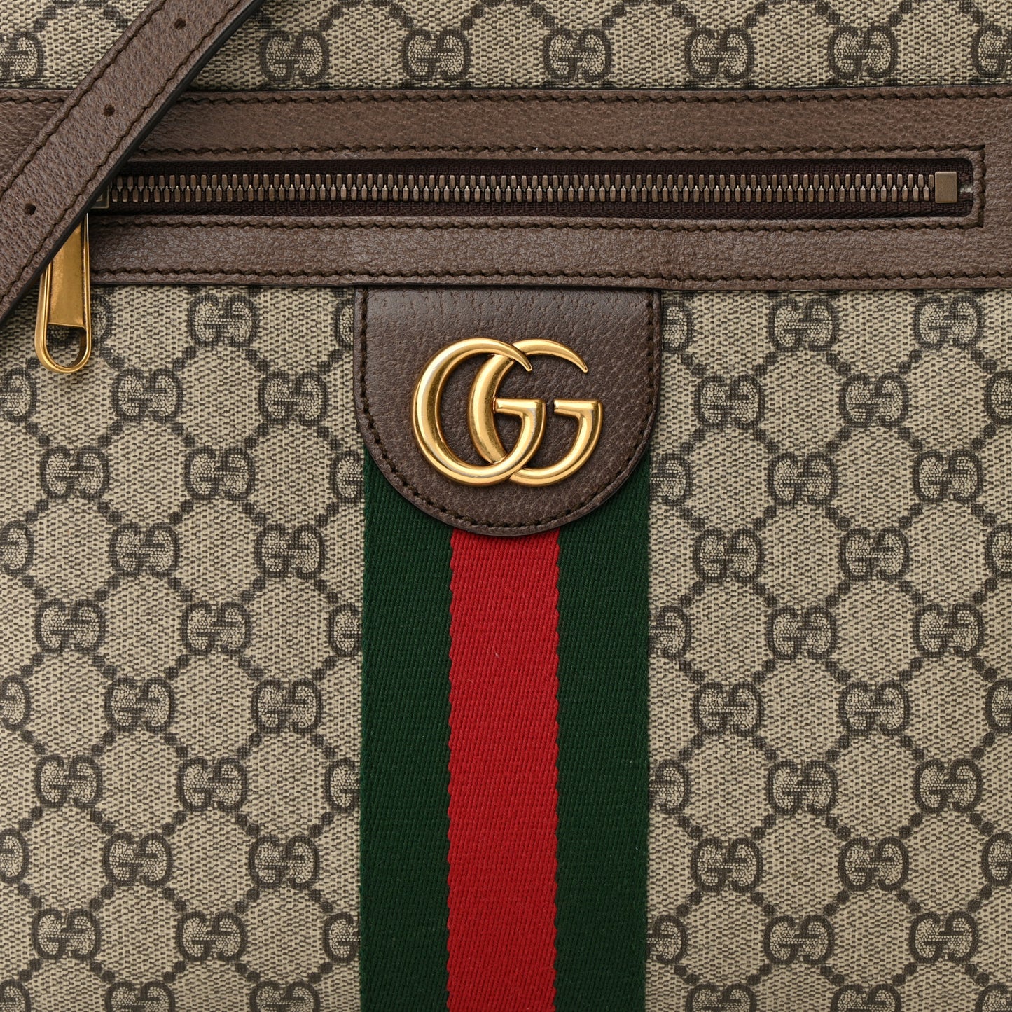 GG Supreme Monogram Web Small Ophidia Messenger Bag Brown
