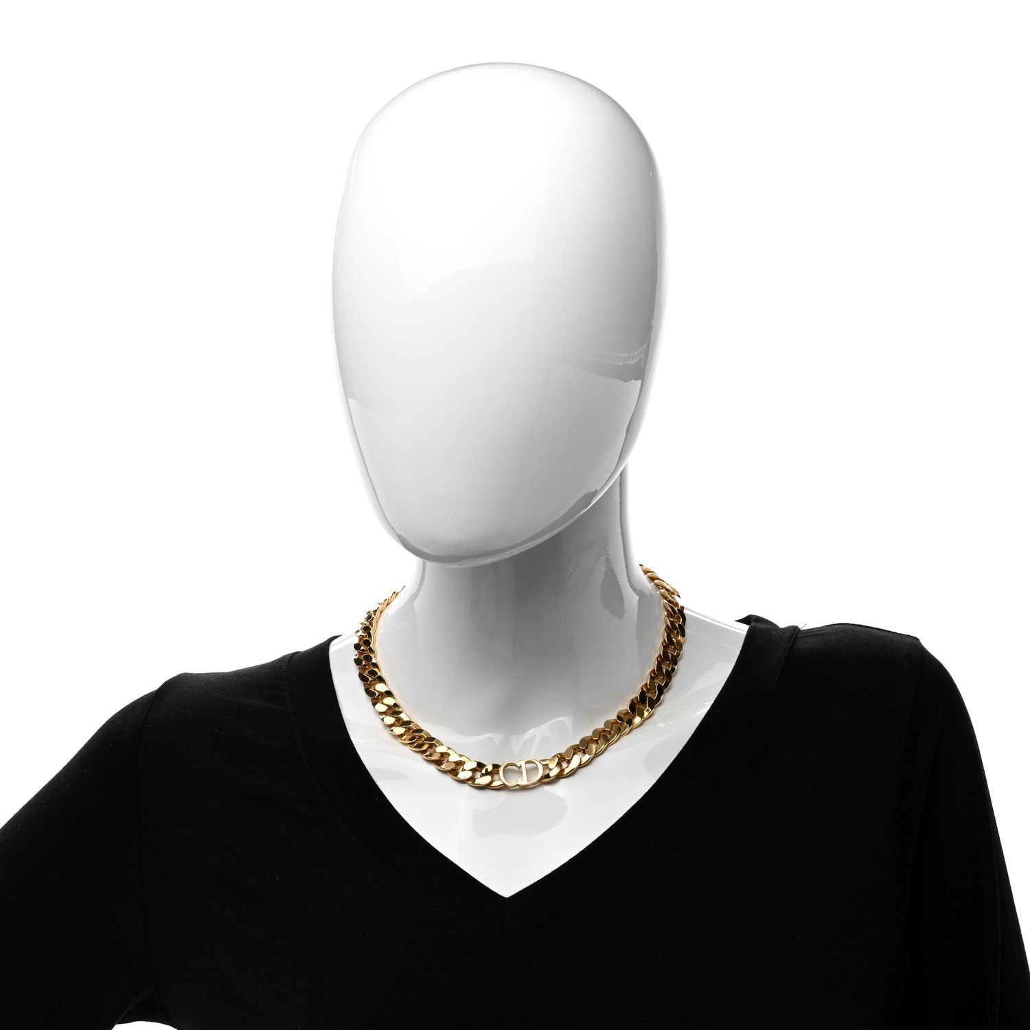 Christian Dior Metal Danseuse Etoile Chain Choker Necklace Gold 2 of 4