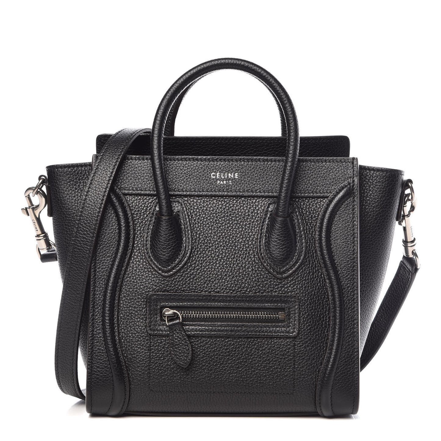 Drummed Calfskin Nano Luggage Black