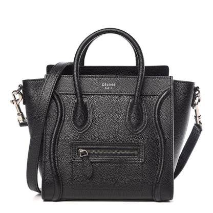 Celine Drummed Calfskin Nano Luggage Black 1 of 10