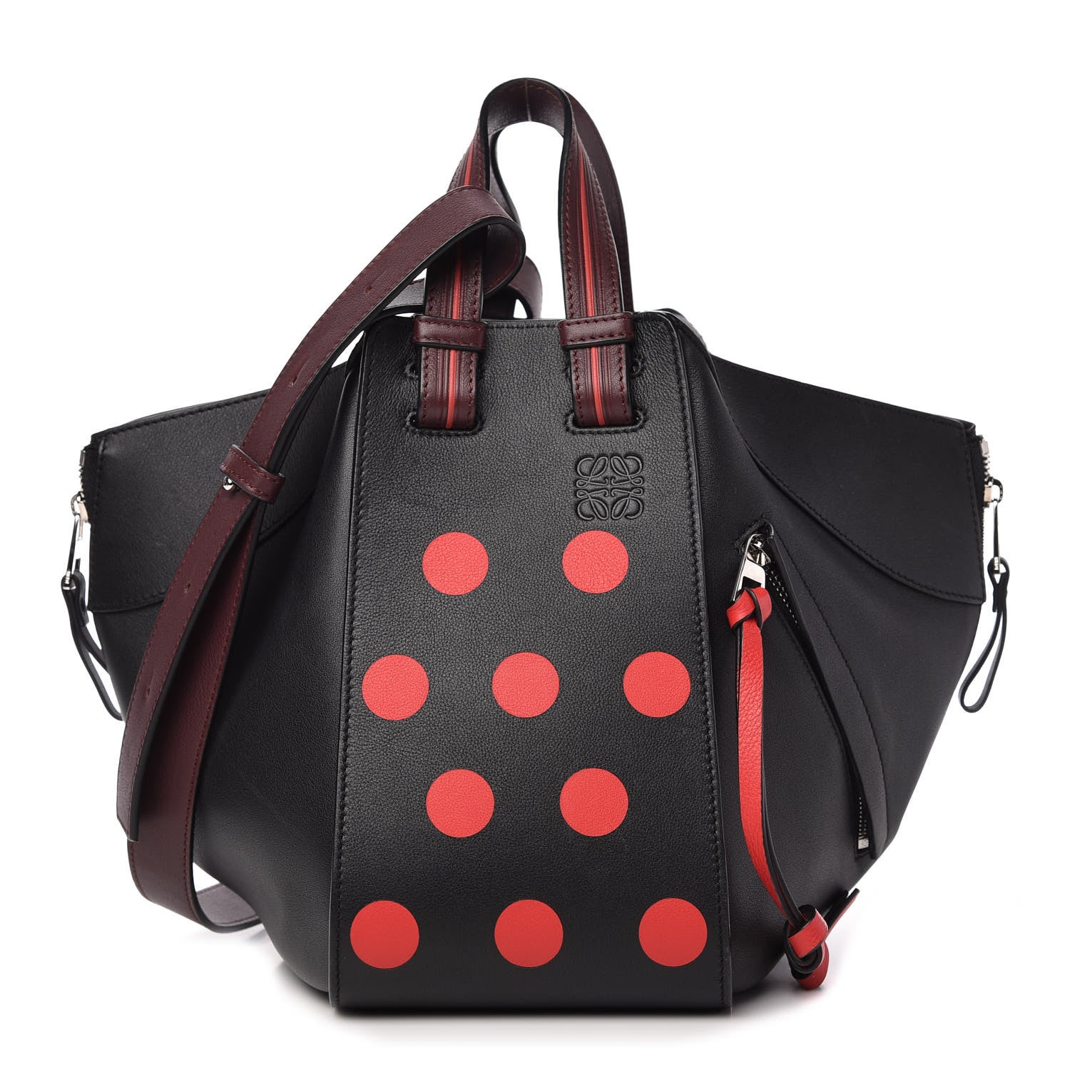 Loewe Calfskin Circle Small Hammock Shoulder Bag Black Red 1 of 10