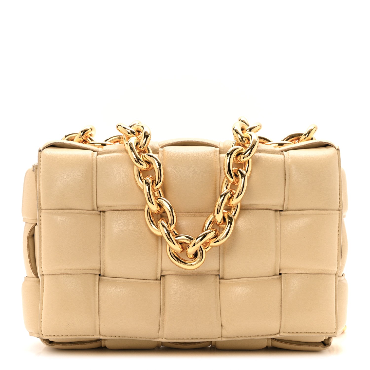 Bottega Veneta Lambskin Maxi Intreccio Padded Chain Cassette Crossbody Bag Porridge 1 of 13