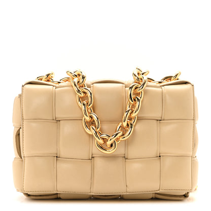 Bottega Veneta Lambskin Maxi Intreccio Padded Chain Cassette Crossbody Bag Porridge 1 of 13