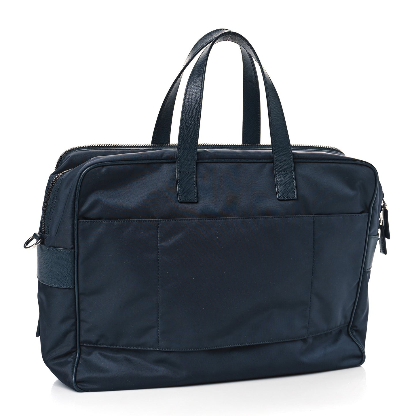 Tessuto Nylon Saffiano Briefcase Blue