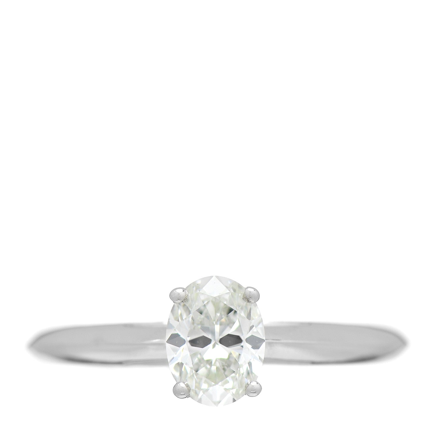 Tiffany Platinum Diamond .70ct Solitaire Oval Engagement Ring 51 5.75 1 of 5