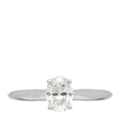 Tiffany Platinum Diamond .70ct Solitaire Oval Engagement Ring 51 5.75 1 of 5