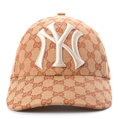 Gucci X MLB Monogram NY Yankees Baseball Hat 57-61 Beige Ruggine 3 of 10