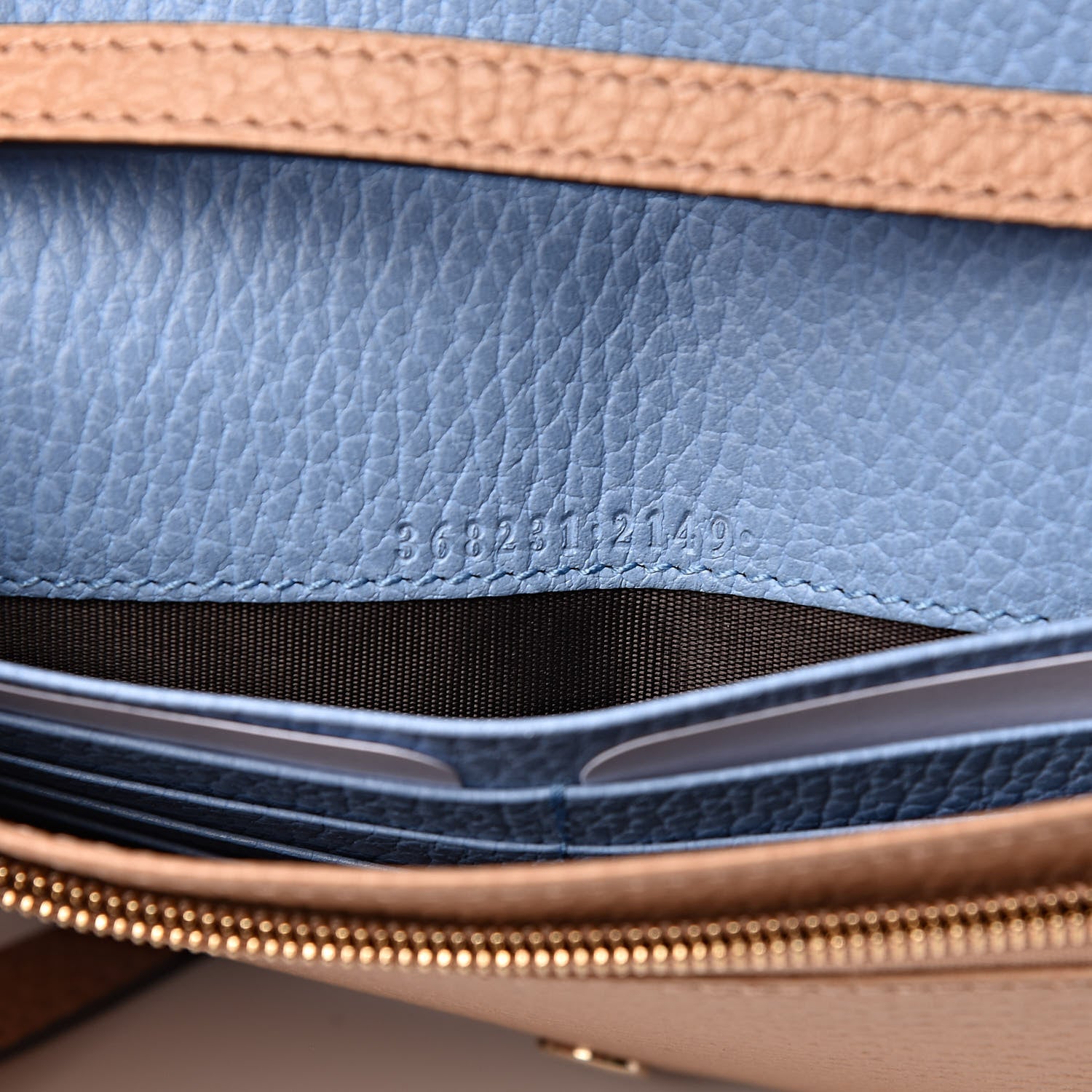 Gucci Dollar Calfskin Mini Swing Wallet Bag Camelia Mineral Blue 7 of 10
