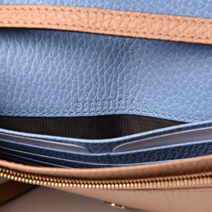 Gucci Dollar Calfskin Mini Swing Wallet Bag Camelia Mineral Blue 7 of 10