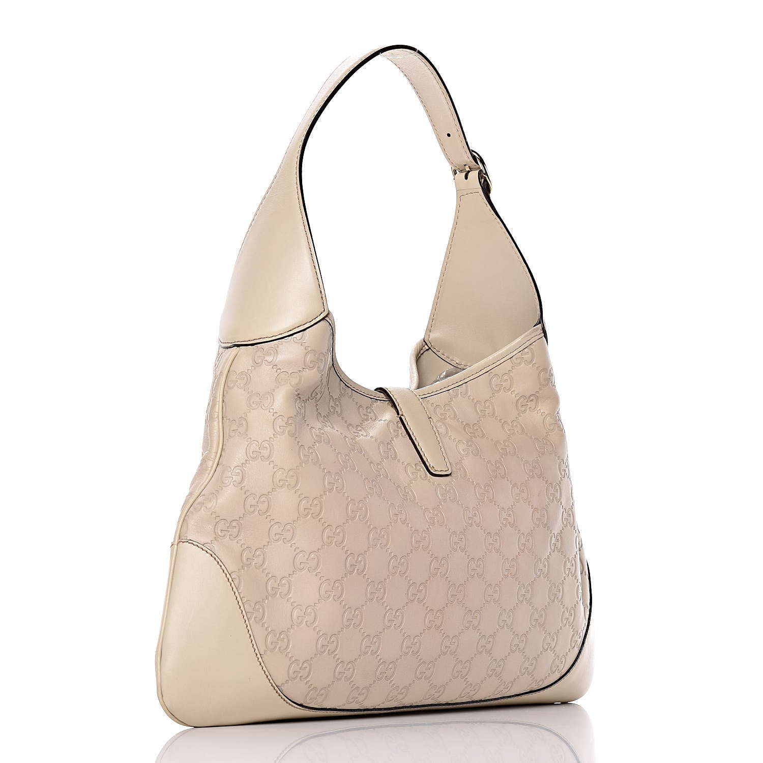 Gucci Guccissima Medium Jackie O Bouvier Hobo Off White 3 of 11