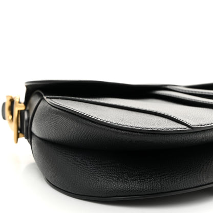 Christian Dior Grained Calfskin Saddle Bag Black 9 of 10