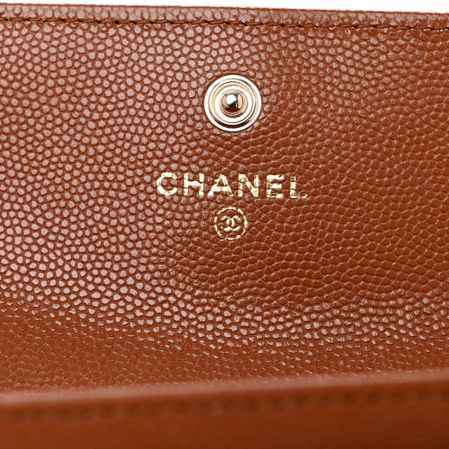 Chanel Shiny Caviar Quilted Strass CC Flap Card Holder Brown 5 of 8